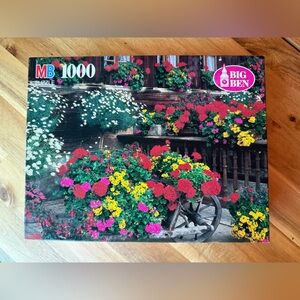 MB Jigsaw Puzzle Big Ben 1000 Piece Flower Time in Switzerland SEALED